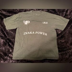Inaka Power Graphic Tee Green XL Minimal Logo Streetwear Shirt